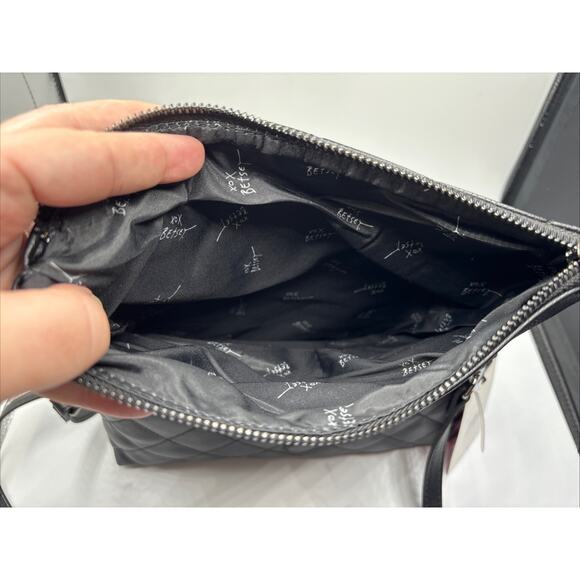 NWT Betsey Johnson Black XO Jayne Quilted Crossbody Clutch Gold & Silver Skulls - Picture 9 of 16